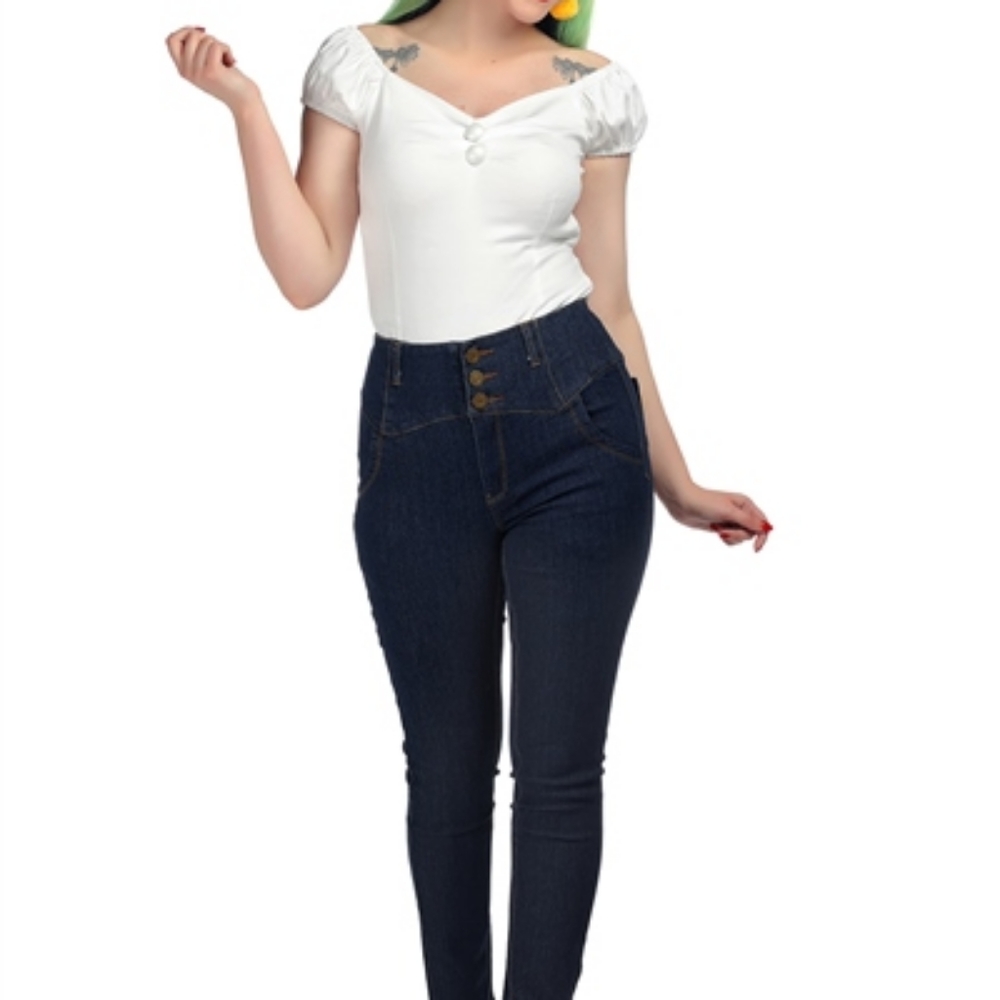 NWOT Collectif retro button jeans